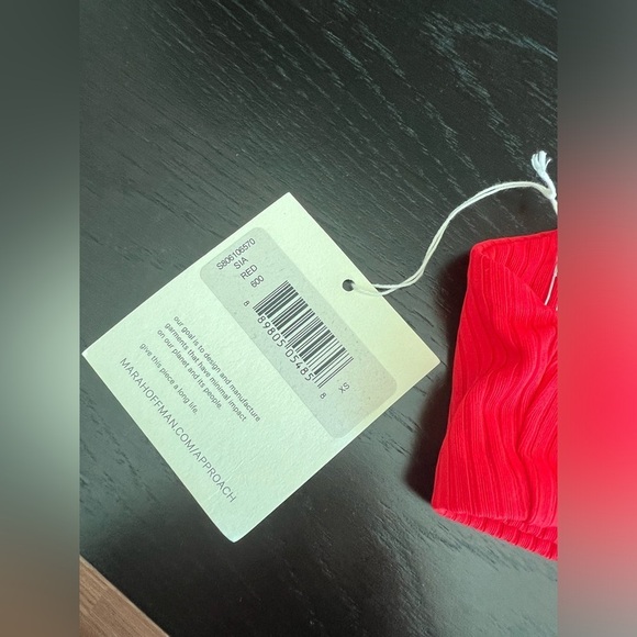 Mara Hoffman Sia Red Ribbed Straight Neck Bikini Swimsuit Top Size XS - Picture 8 of 12